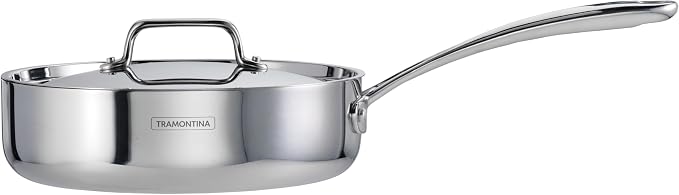 Tramontina Utsava Tri-Ply Clad Stainless Steel 2.9-Quart Saute Pan - Image 6