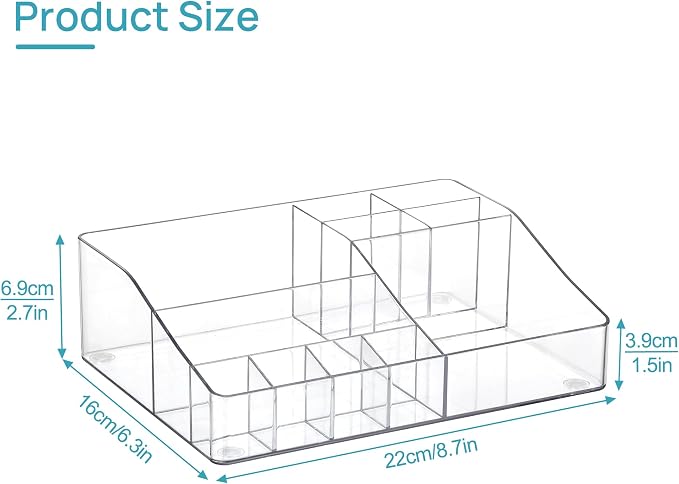 Vtopmart 1 Tier Clear Makeup Organizer - Image 3