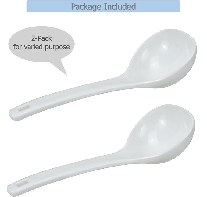 EIKS 2 Pack Plastic Soup Ladle Serving Spoon - Image 4