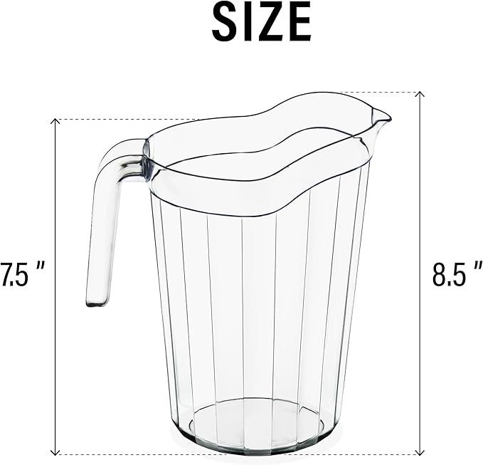 DecorRack 6 Pack - 75 oz Polycarbonate Plastic Pitcher Beverage Dispenser - Image 2