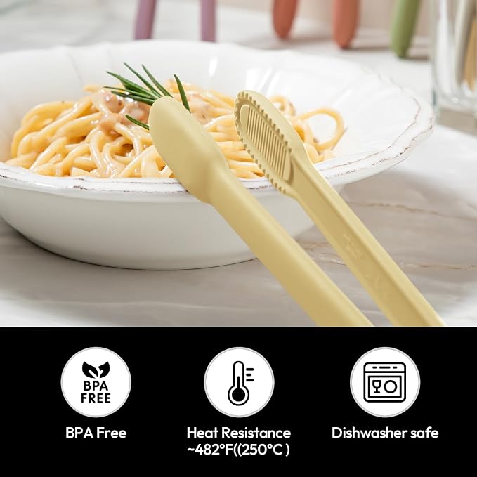 carrotez Silicone Cooking Kitchen Tongs, Non-Scratch Serving Tongs 9.25 Inches - Image 5