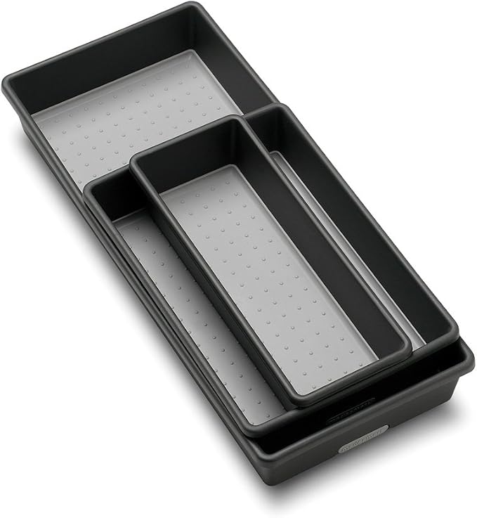 madesmart Storage Bins | Multi-Purpose | Granite | Nonslip Bottom | Set of 3 - Image 3