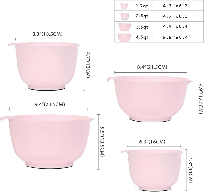 BoxedHome Nesting Plastic Mixing Bowl Set, 4 Piece Mixing Bowl Set - Image 4