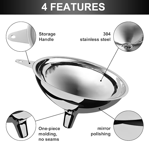 Serinar Stainless Steel Large Funnel - Image 4