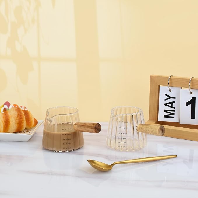 2Pcs Glass Measuring Cup, 6oz Creamer Pitcher - Image 4