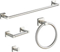 Brushed Nickel Bathroom Hardware Set 4 Pieces, Bathroom Accessories Set by bluebyrne