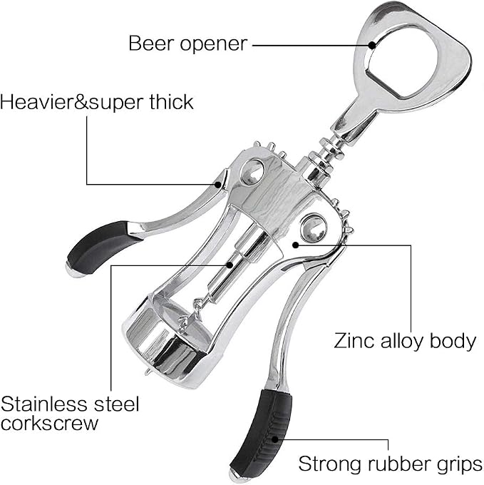 Foho Best Wing Corkscrew Wine Bottle Opener Luxury Waiter Corkscrew - Image 2