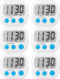 6 Pack Digital Kitchen Timers for Cooking Magnetic Timer for Cooking Loud Alarm by AOUCE