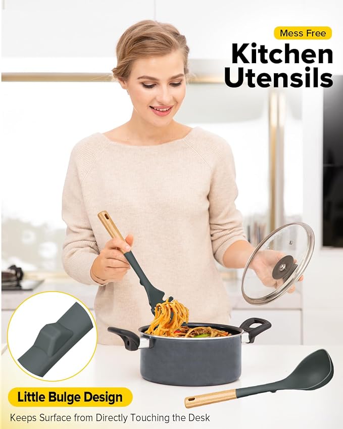 Silicone Soup Ladle and Spaghetti Spoon Set - Image 4