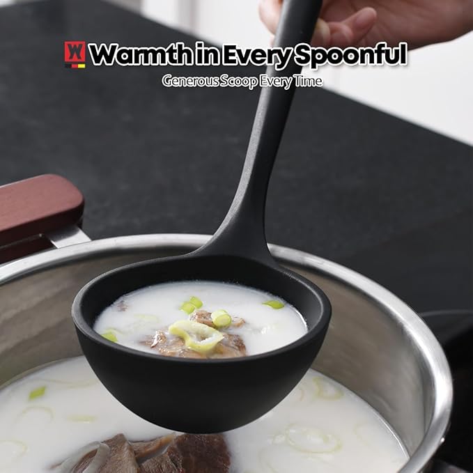 WAGENSTEIGER Set of 2pc Silicone Cooking Utensils: Wooden Handle Slotted - Image 4
