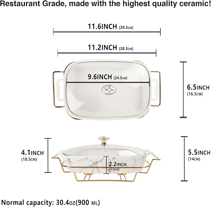 10" x 6" Ceramic Casserole Dish - Image 2
