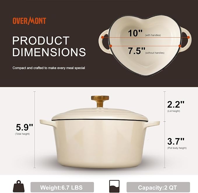 Overmont Enameled Cast Iron Dutch Oven - Image 5
