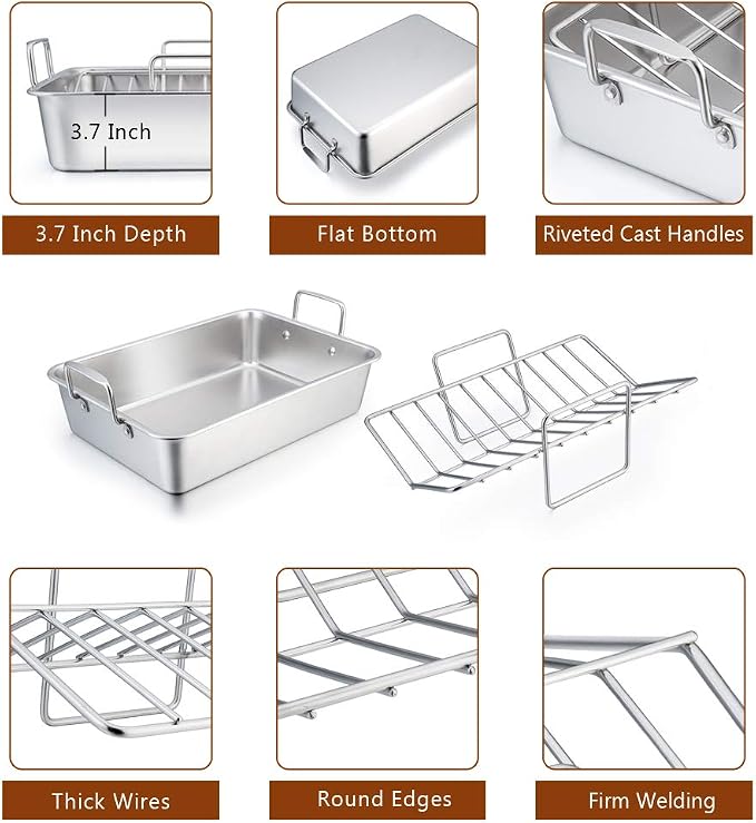 P&P CHEF 14" Roaster Roasting Pan - Image 3