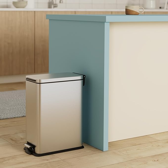 Home Zone Living 4 Gallon Slim Kitchen Trash Can - Image 2