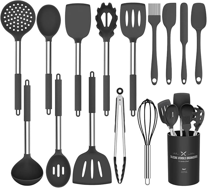 Silicone Cooking Utensil Set, Umite Chef 15pcs Silicone Cooking Kitchen by UmiteChef