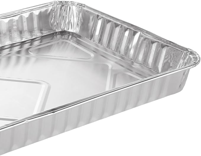 50 Pack Aluminum Pans Half Size 12.7 x 8 inch Disposable Cookie Sheets Baking - Image 3