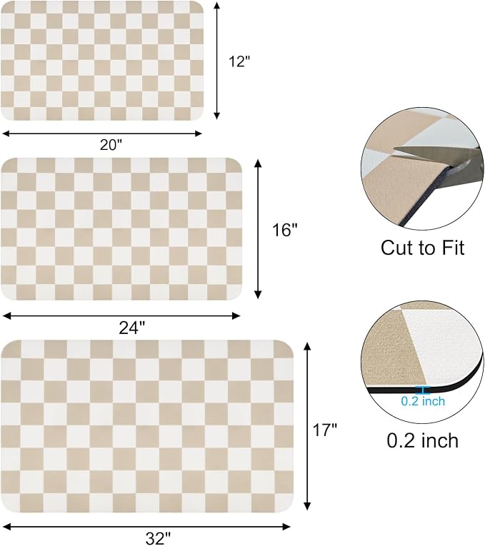 CooRug Checkered Dish Drying Mat - Image 2