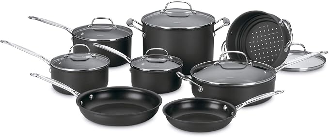Cuisinart 14-Piece Cookware Set, Chef's Classic NonStick Hard Anodized - Image 2