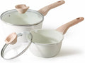 Kordisen Sauce Pan Set with Lid, 1.5Qt & 2.5 Qt Nonstick Cooking Pots with Pour by Kordisen
