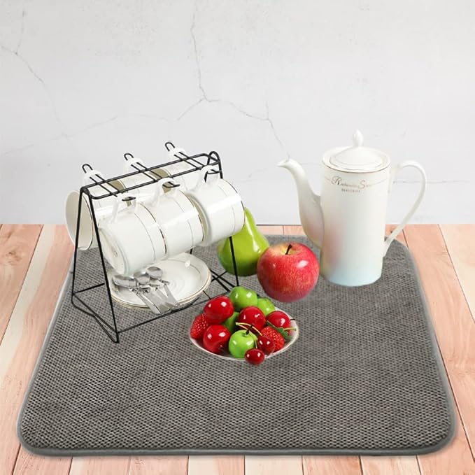3 Pack Dish Drying Mat, Absorbent Microfiber Dishes Drainer Mats - Image 5