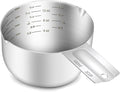 1PCS 2Cup Single Measuring Cup, Etched Inner Scale Stainless Steel Measure Scoop by BERYLER