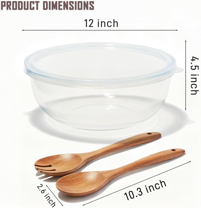 6.2Quart Large Glass Bowls - Image 3
