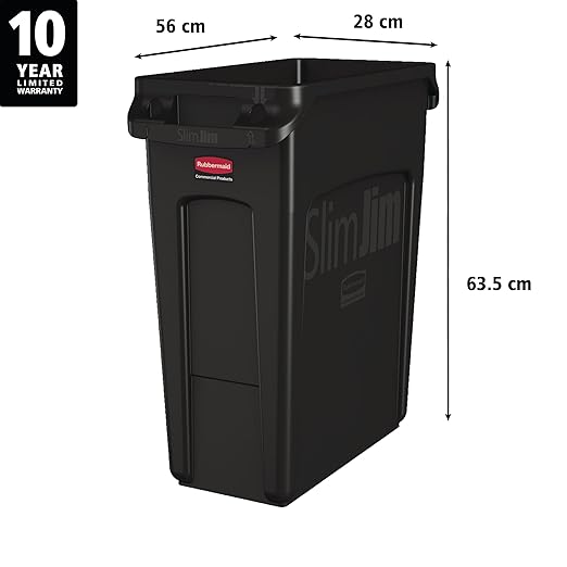 Rubbermaid Commercial Products Slim Jim Plastic Rectangular Trash/Garbage - Image 3