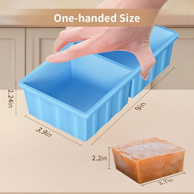 Silicone Freezer Tray for Soup Ice Cubes: 2-Cup Freezing Tray - Image 7