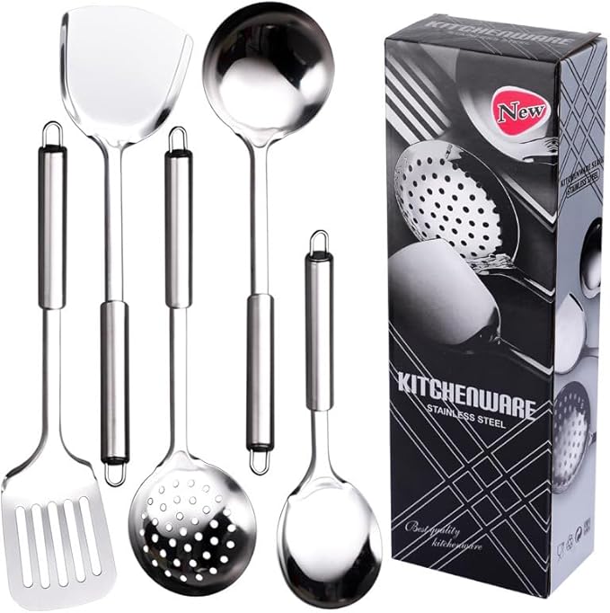 Stainless Steel Cooking Utensils Set, Wok Utensils Set Include Wok Ladle by DYAYGPRGP
