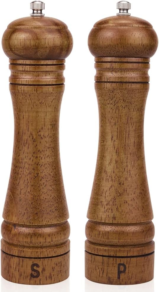XWXO Wood Salt and Pepper Grinder Set, Salt Mill Pepper Grinder Set, Pepper Mill by XWXO