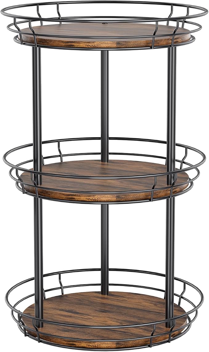 LAMU 10'' Lazy Susan Turntable Organizer, 3 Tier Round Rotating Spice Rack by YourHome-OrganizationHelper