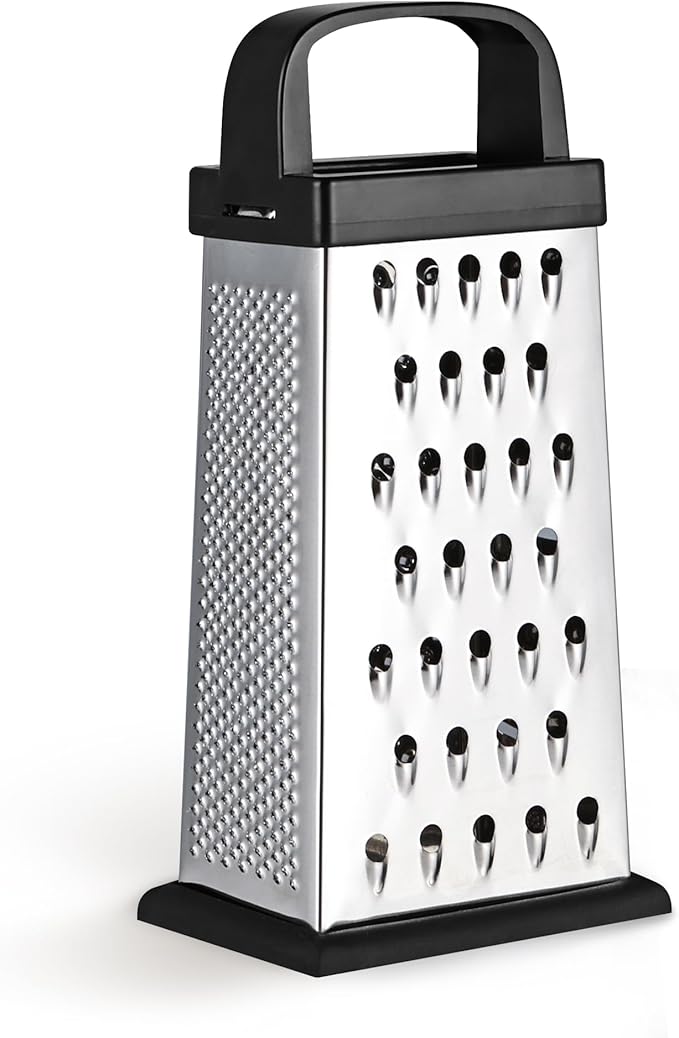 Cheese Grater, 8 IN Size 4-Sided Stainless Steel Grater, Food Shredder by Kaishun
