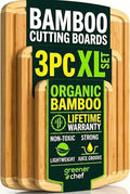 Greener Chef Luxury XL Bamboo Cutting Board Set of 3 by GreenerChef