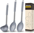 3Pcs Silicone Cooking Spoon Set, Kitchen Utensils Include Solid & Slotted Spoon by Unknown