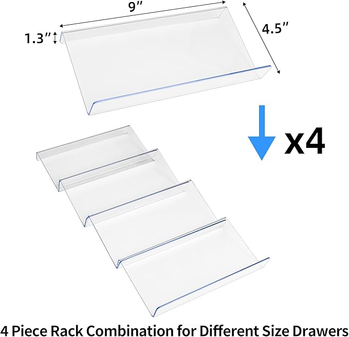 MIUKAA Clear Acrylic Spice Drawer Organizer, 4 Tier- 1 Set Seasoning Jars - Image 6