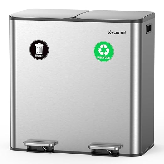 Lovewind Trash Can, 2 x 10.5 Gallon Garbage Can by LOVEWIND