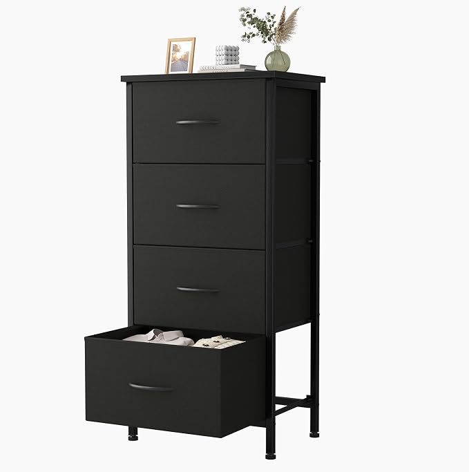 Sweetcrispy 4 Fabric Drawer Small Dresser, Bedside Nightstand by Sweetcrispy