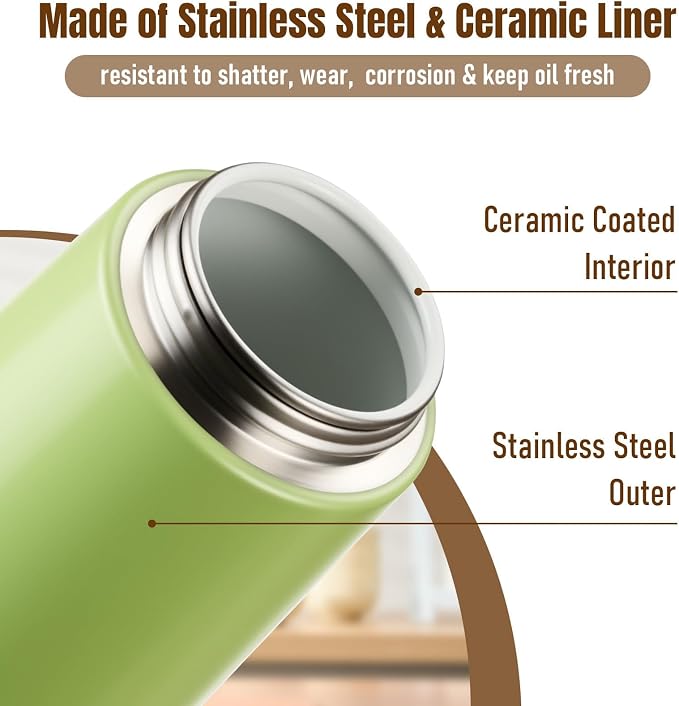 PARACITY 2 in 1 Oil Dipenser Bottle, Stainless Steel - Image 2