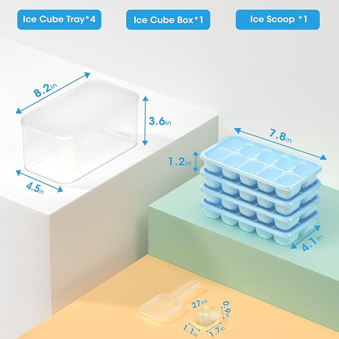DOQAUS Ice Cube Tray with Lid and Bin - Image 7