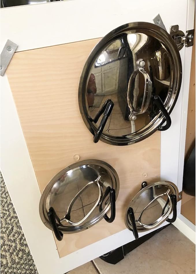 Pmsanzay Cabinet Door Pan Lid Organizer, Wall Mount Pot Lid Rack - Image 6