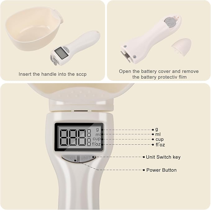 Digital Measuring Spoon, Weighing Food Measuring Scoop Scale, LCD Electronic - Image 7