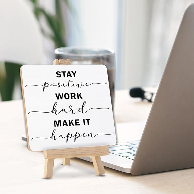 Inspirational Stay Positive Work Hard Make It Happen Sign, Encouragement Gifts - Image 3