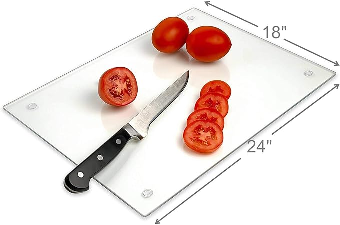 Tempered Glass Cutting Board Long Lasting Clear Glass Scratch, Shatter Resistant - Image 2