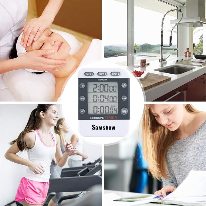 Digital Kitchen Timers for Cooking Triple Timer Count UP/Down Dual Timer Large - Image 8