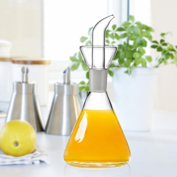 ELETON Conical Borosilicate Glass Olive Oil Dispenser – Non Drip Oil Bottle - Image 2