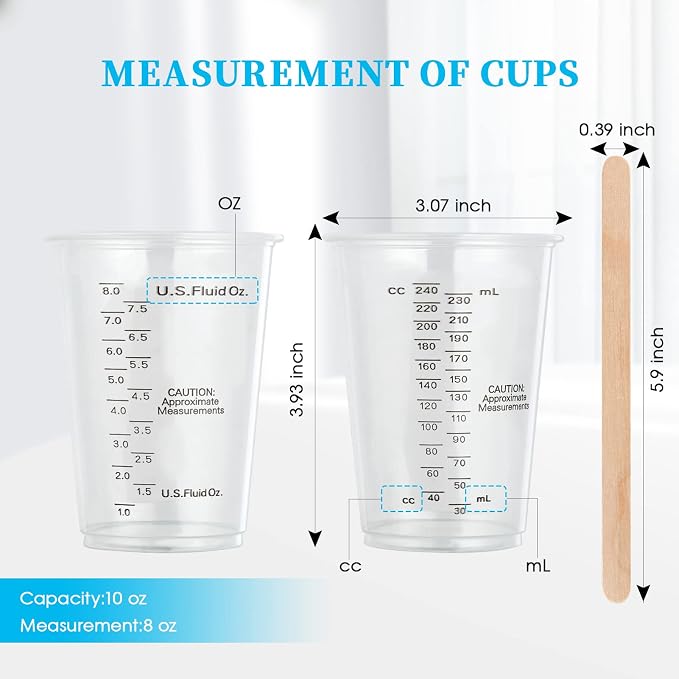 200 PACK Plastic Measuring Cups, 8 oz Disposable Mixing Cups - Image 7