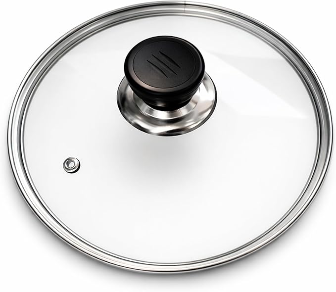 8 Inch Glass Lid for Frying Pan – Tempered Transparent Pot Lid by Unknown