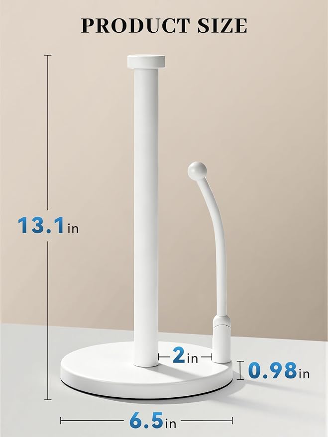 SMARTAKE Paper Towel Holder, Paper Towel Dispenser Standing Weighted Base Non - Image 5
