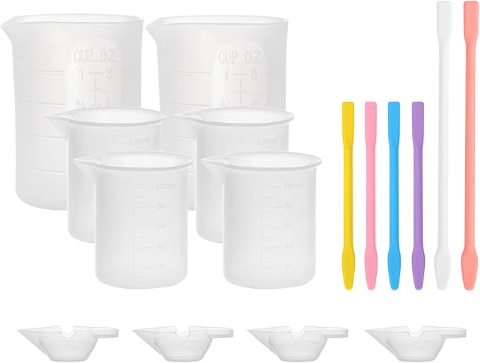 Gartful 16PCS Silicone Measuring Cups Set, Resin Casting DIY Tool Kit by Gartful