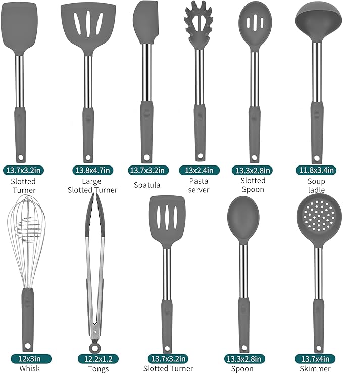 Silicone Kitchen Cooking Utensils Set - Image 2